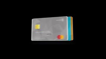 credit card Animation video transparent background with alpha channel.