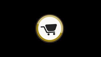 compras carrinho ícone ciclo animação vídeo transparente fundo com alfa canal. video