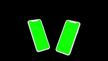 mobile phone green screen loop Animation video transparent background with alpha channel.