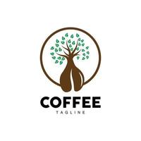 café logo, café árbol diseño, café bebida vector, icono marca ilustración símbolo vector