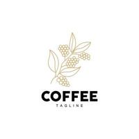 Coffee Logo, Coffee Tree Design, Cafe Drink Vector, Icon Brand Illustration Symbol vector