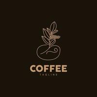 Coffee Logo, Coffee Tree Design, Cafe Drink Vector, Icon Brand Illustration Symbol vector