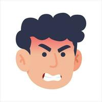 Face Profile Images, Vector illustration in flat style