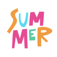 Summer text colorful typpography png