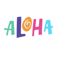 Aloha text summer holiday sign png