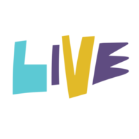 Live sign text colorful art png