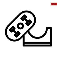 skateboard line icon vector