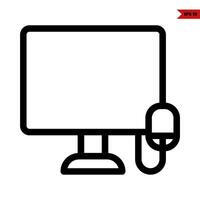 computer line icon vector