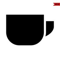 café vaso glifo icono vector