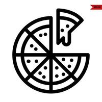 icono de línea de pizza vector