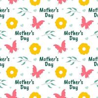 Happy Mother Day Seamless Pattern Design in Element Decoration Template Hand Drawn Cartoon Flat Illustration vector