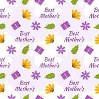 Happy Mother Day Seamless Pattern Design in Element Decoration Template Hand Drawn Cartoon Flat Illustration vector