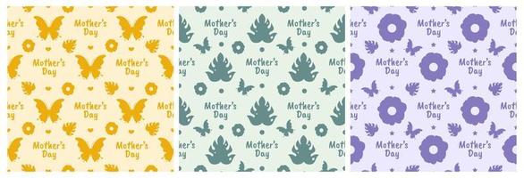 Set of Happy Mother Day Seamless Pattern Design in Element Decoration Template Hand Drawn Cartoon Flat Illustration vector