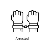 Arrested Vector  outline Icons. Simple stock illustration stock