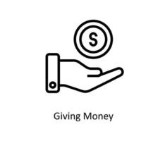 Giving Money Vector  outline Icons. Simple stock illustration stock