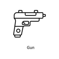 Gun Vector  outline Icons. Simple stock illustration stock