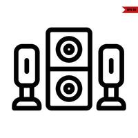 audio altavoz música línea icono vector