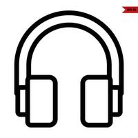 headphone line icon vector