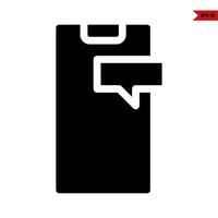 smartphone with message glyph icon vector