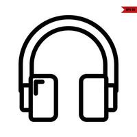 headphone line icon vector