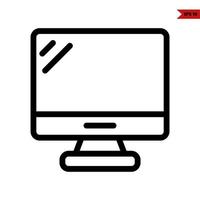 computer line icon vector