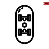 skateboard line icon vector