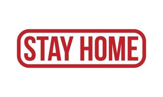 Stay Home Rubber Stamp. Red Stay Home Rubber Grunge Stamp Seal Vector Illustration