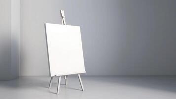 generativo ai, realista blanco póster burlarse de arriba blanco en minimalista fondo, obra de arte modelo foto