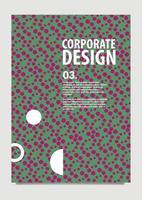 Abstract vector cover template using green and purple color and halftone dots. Cover with pattern decoration. Suitable for annual report, magazine, catalog, template, book, and document.