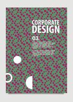 Abstract vector cover template using green and purple color and halftone dots. Cover with pattern decoration. Suitable for annual report, magazine, catalog, template, book, and document.