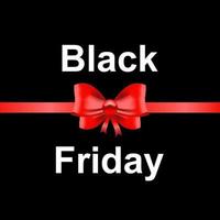 Black Friday sale background. Black design with red ribbon. vector