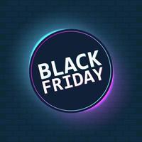 black friday sale neon vector banners.