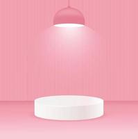 Background 3d white podium , stage,scene, product abstract background 3d rendering abstract stage shape on pink background. Stage 3d for product in podium scene with light. Vector