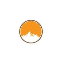 mountain logo landscape nature camp adventure vector