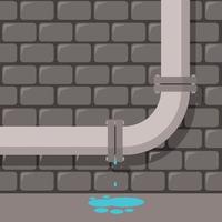 Vector Image Of The Water Leak From The Gutter