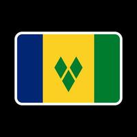 Saint Vincent and the Grenadines flag, official colors and proportion. Vector illustration.