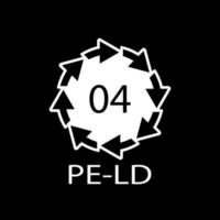 PE-LD 04 recycling code symbol. Plastic recycling vector low density polyethylene sign.