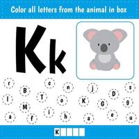 Color the letters. Learn letters. vector