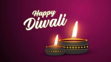 diwali decorativo óleo luminária festival celebração vídeo fundo video