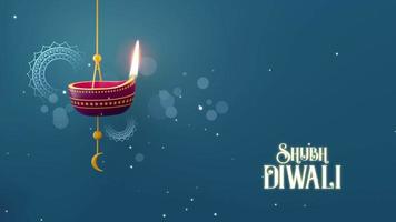 lindo partícula com feliz diwali festival cumprimento fundo video