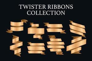 gold ribbons free collection vector