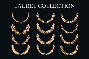 oro laurel colecciones vector
