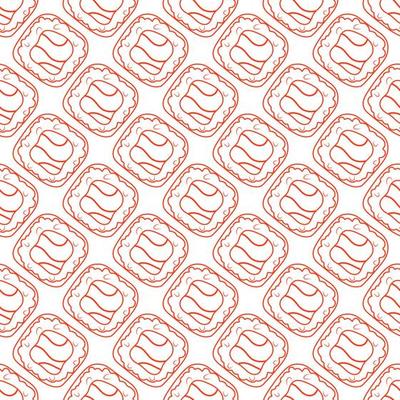Seamless vector pattern with orange sushi rolls. Asian food background