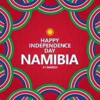 Namibia independence day celebration vector template with entwined ribbon flags. Suitable for social media post.