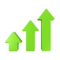 3d incrementar disminución dinero financiero y negocio png