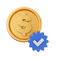 3d money coin dollar icon illustration png