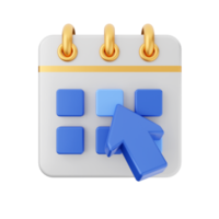 3d calendar icon illustration render png