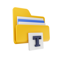 3d folder file icon illustration png