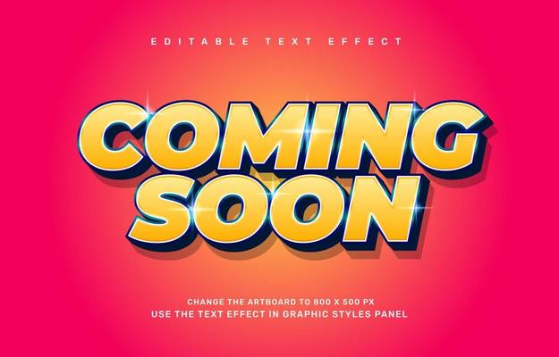 Coming soon editable text effect template