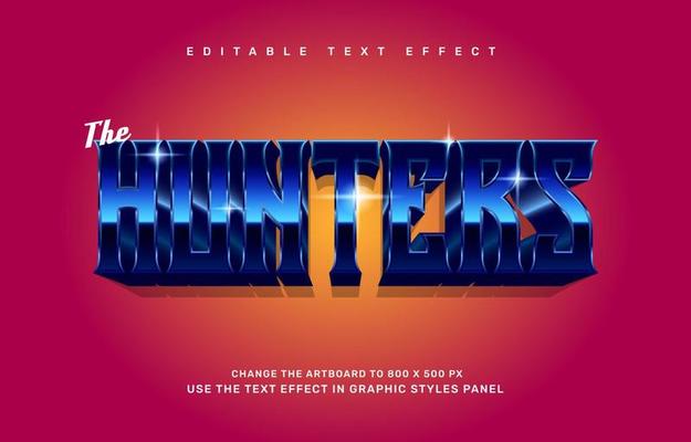 The Hunter editable text effect template